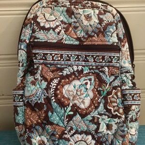 Vera Bradley brown/blue paisley backpack